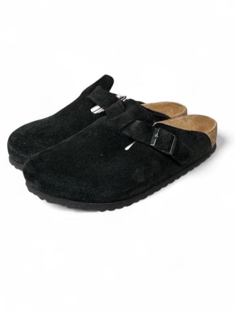 Birkenstock Boston Soft Footbed Black Suede Clogs EU 40 Women's 9 Regular